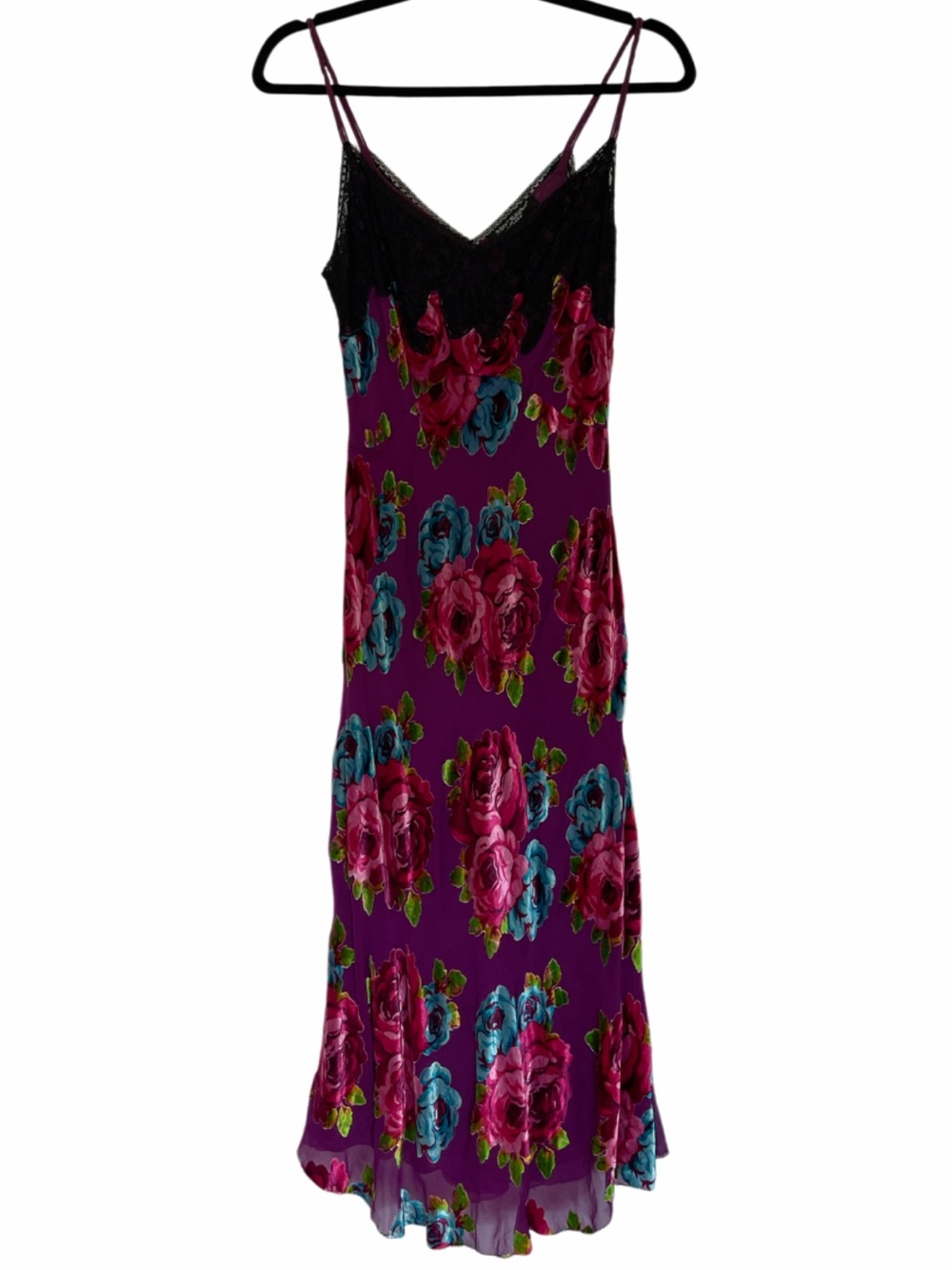 Betsey Johnson Burnout Velvet Floral Vintage Slip Dress Size 6 - Picture 4 of 8